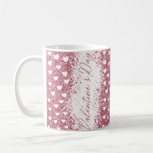 Glitter Valentines Day Coffee Mug (Left)