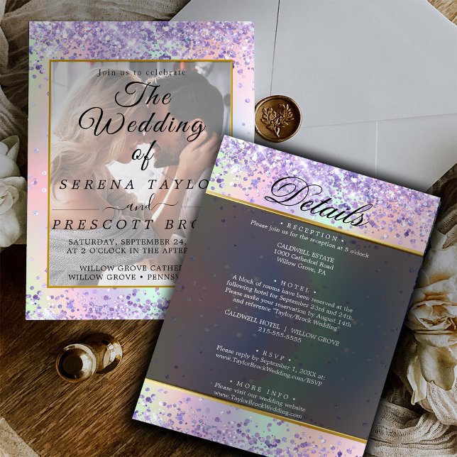 Glitter Vellum Overlay Wedding Invitation (Creator Uploaded)