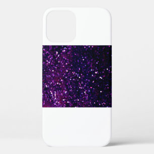 Glitter vintage lights background. purple and blac iPhone 12 case