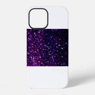 Glitter vintage lights background. purple and blac iPhone 12 case