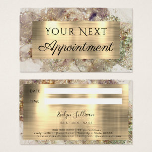 Glitter Watercolor and Foil Appointment Card