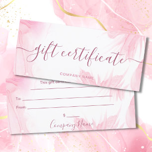 Glitter Watercolor Chic Business Gift Certificate