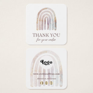 Glitter watercolor rainbow package insert