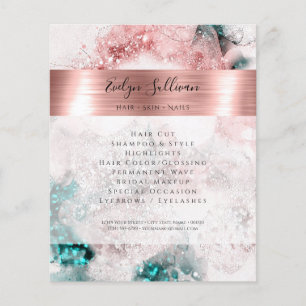 Glitter watercolor rose gold foil flyer