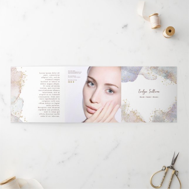 Glitter Watercolor Shapes Trifold Brochure (Outside)