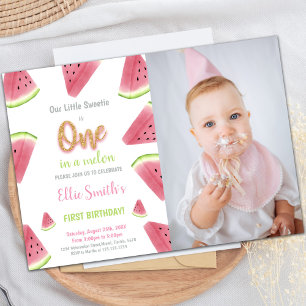 Glitter Watermelon Birthday Invitations w photo