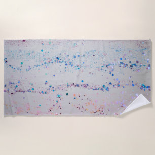Glitter Waves Glam 1 (Faux Glitter) Beach Towel