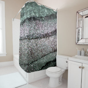 Glitter Waves Glam 1 Shower Curtain