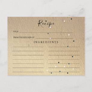 Glitter Wedding Bridal Shower Recipe Card