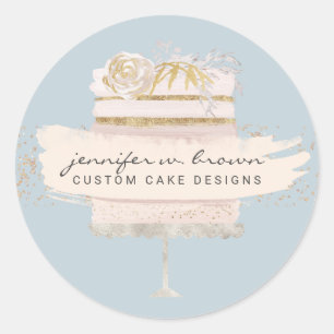 Glitter Wedding Cake Bakery Event Planner Classic Round Sticker