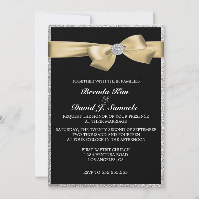 Glitter Wedding Invitation (Front)