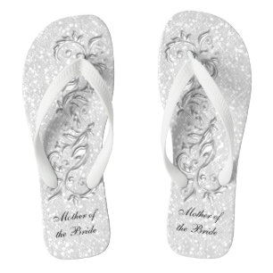 Glitter White    Wedding Thongs