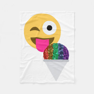 glitter wink emoji blanket