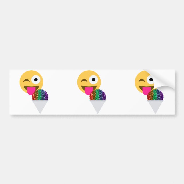 glitter wink emoji bumper sticker (Front)