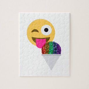 glitter wink emoji jigsaw puzzle