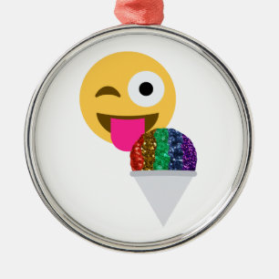 glitter wink emoji metal tree decoration