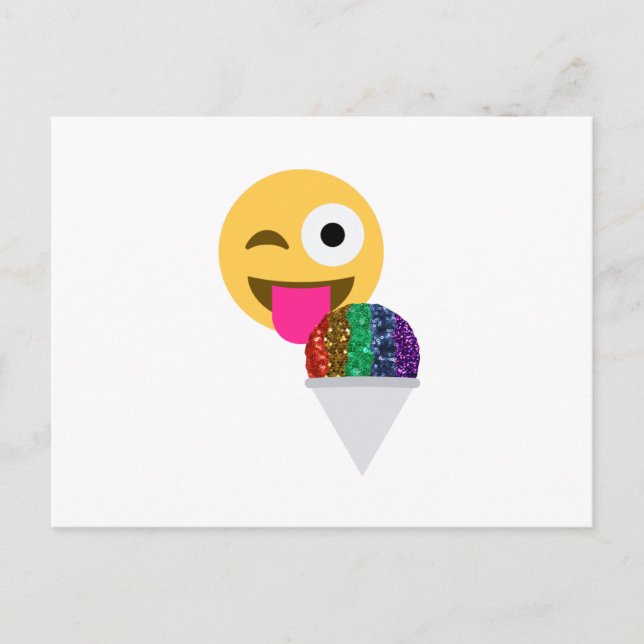 glitter wink emoji postcard (Front)