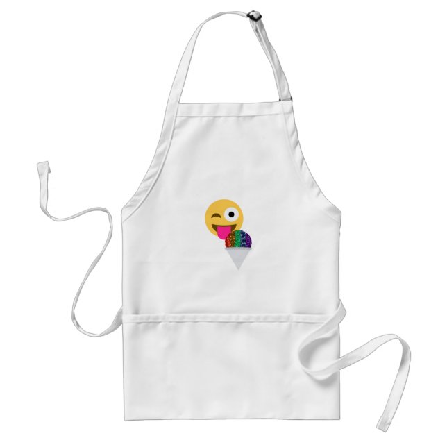 glitter wink emoji standard apron (Front)