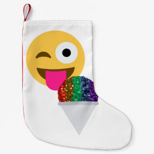 glitter wink emoji xmas christmas stocking