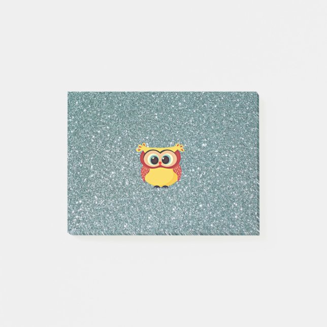 Glitter with Owl Post-it Notes (Front)