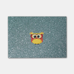 Glitter with Owl Post-it Notes