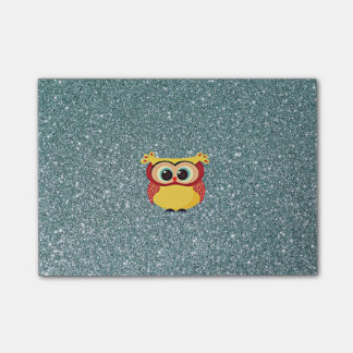 Glitter with Owl Post-it Notes