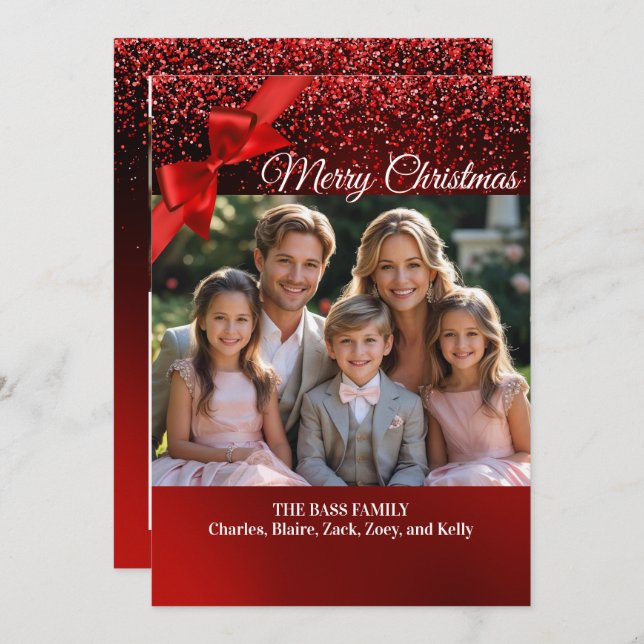 Glitter Wonderland Holiday Christmas Card (Front/Back)