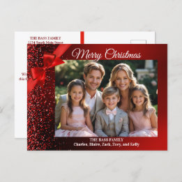 Glitter Wonderland Holiday Photo Postcards