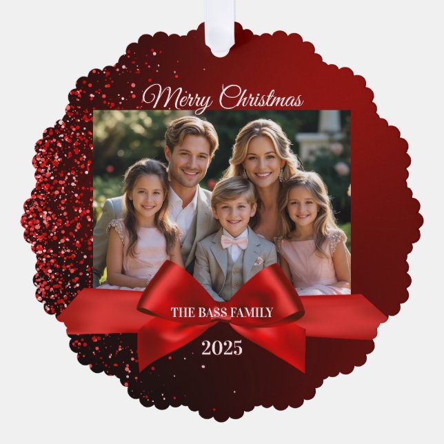 Glitter Wonderland Paper Christmas Ornament Card (Front)