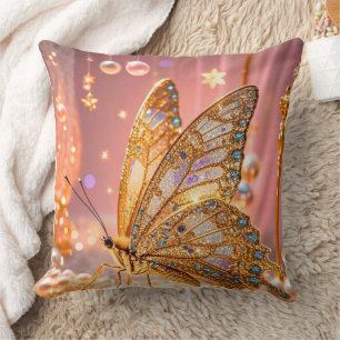 Glittered Butterfly– Sparkling Velvet Cushion 