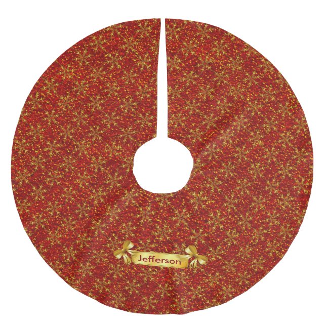 Glittered Christmas Brushed Polyester Tree Skirt (Front)