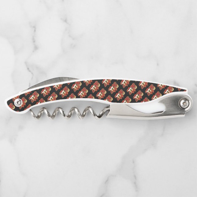 Glittering 2026 New Year Design with Santa Hat  Corkscrew (Back)
