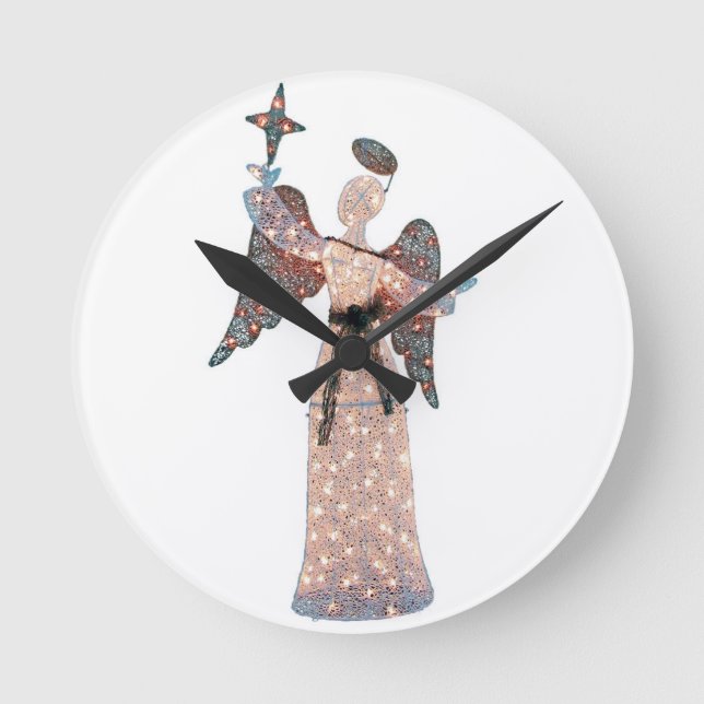 ""GLITTERING ANGEL" CLOCK (Front)