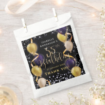 Glittering Balloons 55th Birthday Black