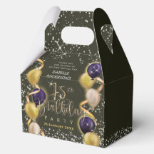 Glittering Balloons 75th Birthday Black