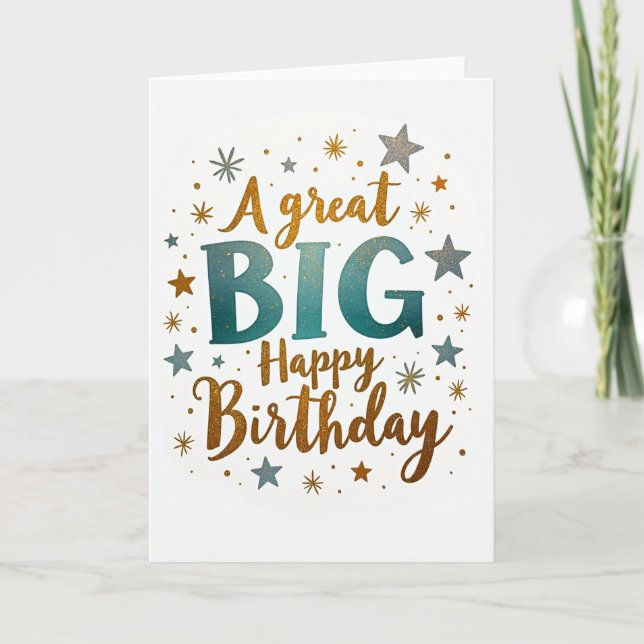 Glittering Big Birthday Card (Front)