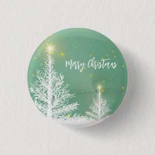 Glittering Blue Background with Christmas Tree 3 Cm Round Badge