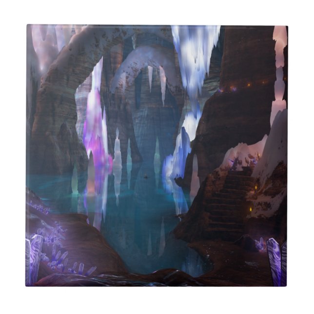 Glittering Caves by Night Decorative Tile / Trivet (Front)