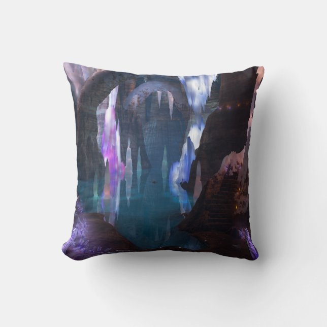 Glittering Caves by Night Pillow (Front)