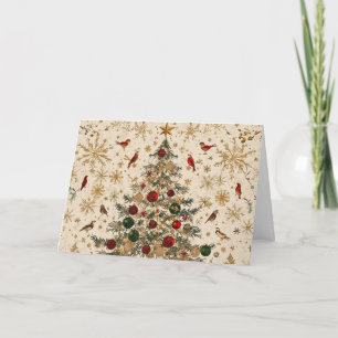 Glittering Christmas Tree with Gold Foil Card