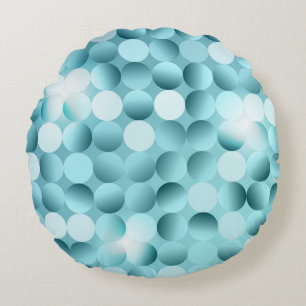 Glittering confetti green celebration backgroundab round cushion
