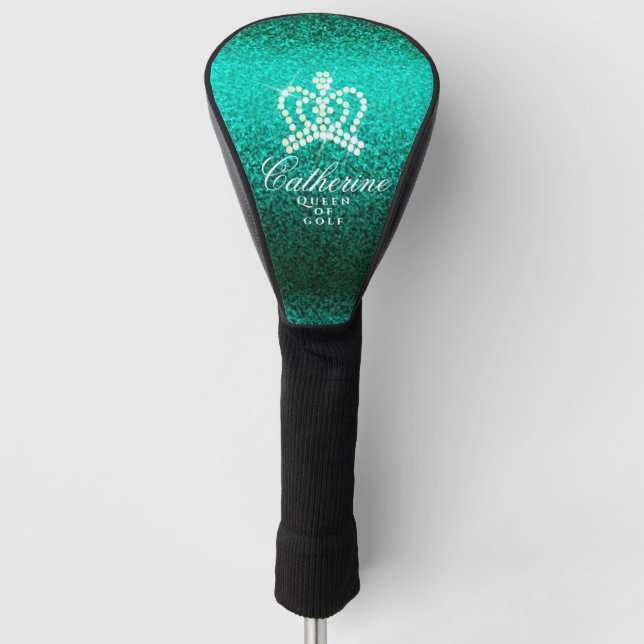 Glittering Crown Aqua Golf Head Cover (Front)