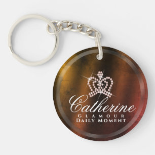 Glittering Crown Gold Key Ring