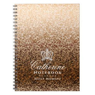 Glittering Crown Gold Notebook