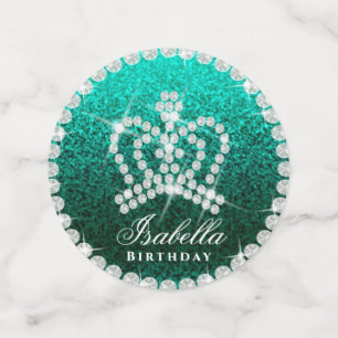 Glittering Crown Green Table Confetti