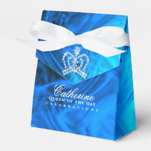 Glittering Crown Luxury Blue Aqua Favour Box
