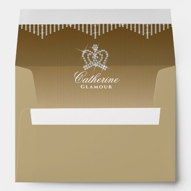 Glittering Crown Luxury Gold Envelope (Back (Bottom))