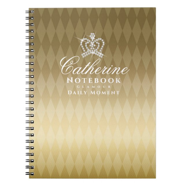Glittering Crown Luxury Gold Notebook (Front)