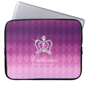 Glittering Crown Magenta Laptop Sleeve