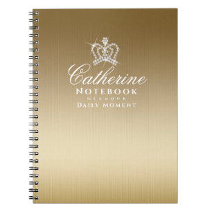 Glittering Crown Metallic Gold Notebook
